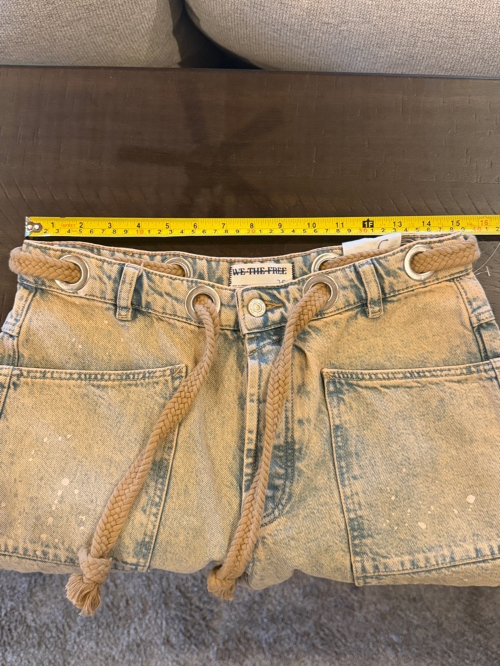 Free People Moxie Low Slung Pull-On Barrel Jeans Pants In Rodeo. Waist 30 inches - Picture 13 of 13